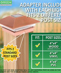 Solar Powered LED Post Cap Lights For 4x4 Wood Or PVC Posts 8 Pack Outdoor Deck And Fence Lighting Fits 4x4 Nominal Posts With Adapter