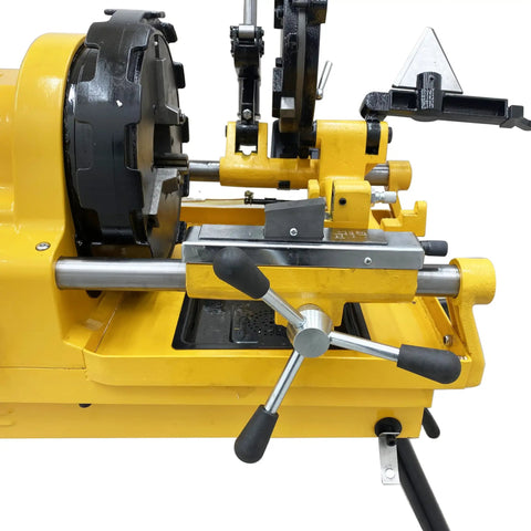 Pro Grade Heavy Hitter 1/2 To 4 Inch 220V Electric Pipe Threader 750W 3 In 1 Power Cutter with visible cutting and threading components.