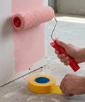 Slick Wall Texture Roller For Interior Painting With Adhesive Masking Paper Heavy Duty Build For Smooth Eggshell Finish in use.