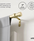 Cappa Curtain Rod With Two Matching Finials, Adjustable 66 To 120 Inches, No Fuss Setup With Brackets And Hardware, Gold Finish