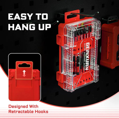 27 Piece Impact Screwdriver Bits Set With Magnetic S2 Steel Tips Phillips Slotted Square Torx in hanging red case