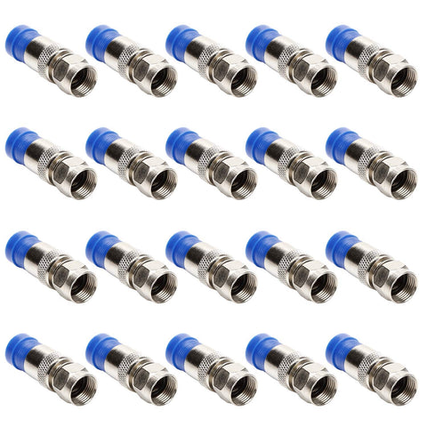Coax Cable Crimping Kit Adjustable Tool Set For RG59 RG6 F BNC RCA With 20 F Compression Connectors