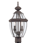Lancaster Solid Brass Outdoor Post Light in Antique Bronze Finish, 21.5 Inch Height, 1 Light, Wet Locations Rated, cETL Listed