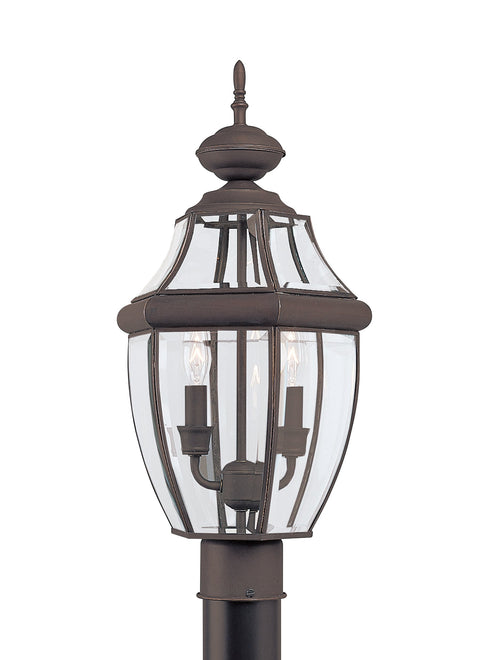 Lancaster Solid Brass Outdoor Post Light in Antique Bronze Finish, 21.5 Inch Height, 1 Light, Wet Locations Rated, cETL Listed