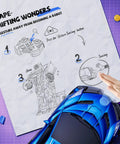 Blueprint showing steps to transform Big Size Transforming Remote Control Car With Gesture Sensing And One Key Deformation 2.4GHz RC Car
