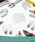 Top Tier 80 Piece 2X2 Inch 304 Stainless Steel Slotted Shims Kit Size A with various thicknesses and tools laid out.