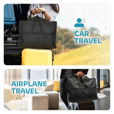 On The Go Travel Garment Bag 43 Inch Heavy Duty Suit Carrier with Zipper Pocket for Car and Airplane Travel