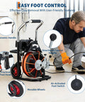 Heavy Duty 450 Watt Electric Drain Auger Machine featuring 1850 RPM motor with ergonomic handle and user-friendly controls.