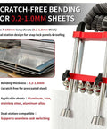 Close-up of Two-Station Sheet Metal Bender with scratch-free finishes, 7 inch roller, dual-station design for 0.2-1.0mm thick sheets