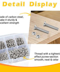 Detail display of M3 Flat Head Screws And Hex Nut Kit Carbon Steel Countersunk Phillips Bolts Set with components visible