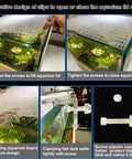 Six Piece Rock Solid Aquarium Lid Clips For Rimless Fish Tanks Heavy Duty Glass And Acrylic Top Hood Brackets during use on fish tank lid.