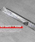 24 Inch Linear Shower Drain Kit With Invisible Tile Insert And Flat Cover, Brushed 304 Stainless Steel, showing water flow.