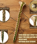 No Pre Drill Needed Outdoor Wood Deck Fasteners Size 10 X 3 Inches Rust Resistant Tan Epoxy Coated T25 Torx Drive
