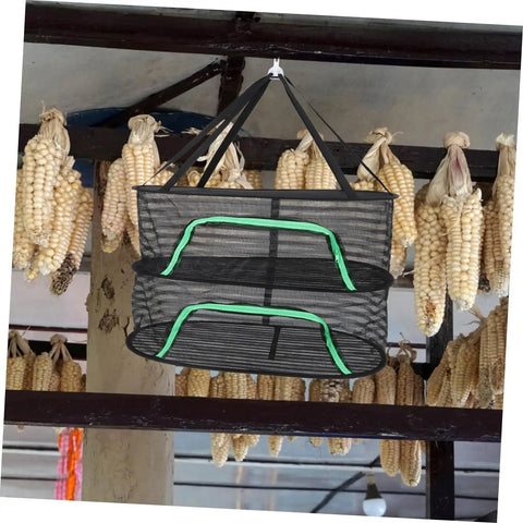 Top Shelf Hanging Drying Rack With Breathable Mesh Net For Herbs Vegetables And Fish No Fuss Space Saving Stand That Delivers Sweet Air Flow And Crisp Result Every Time