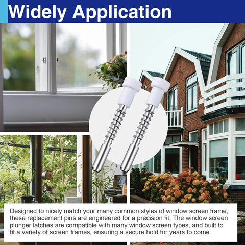 Snag This Hefty 25 Pack Of Tough Window Screen Plunger Latch Pins With Springs White Plastic Caps And Sturdy Aluminum Cores For Reliable Home Repairs Secure Fits And Quick Upgrades That Really Rock, shown in a home setting.