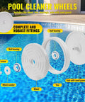 Exploded view of wheel components from Beefed Up Pool Cleaner Rebuild Kit For Polaris 280 TR28P Zodiac Automatic Pool Cleaner