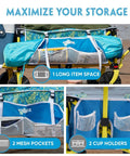 Beach Wagon With Big Wheels For Sand Heavy Duty Collapsible Cart With Tailgate Foldable Utility Wagon storage features