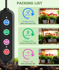 Ultra Thin 40W Full Spectrum Grow Light Panel With 768 LEDs For Indoor Plants Daisy Chain Ready Four Pack Seed Starting Auto On Off Timer With Four Eight Twelve Sixteen Twenty Hour Options displaying timing modes.