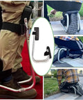 Heavy Duty Garden Kneeler Seat For Gardening And Farm Work, Ergonomic Kneeling Stool With Ankle Support And Knee Protection, Portable Steel Frame, Stable And Comfortable, A Real Knee Saver While You Work Outdoors shown in use on various surfaces.
