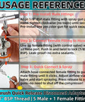 Quick Release Connect Kit With Adjustable Valve And Spring Lock For Easy Tool Swaps Between Air Compressors And Spray Guns Use