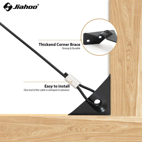 Anti Sag Gate Kit For Wooden Fence With Heavy Duty Steel Tensioner Cable Rust Resistant Gate Support System, corner brace detail.