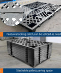 Heavy Duty Interlinked Plastic Pallet With Ventilated Grid, Stackable Industrial Grade HDPE Pallet For Warehouse And Garage