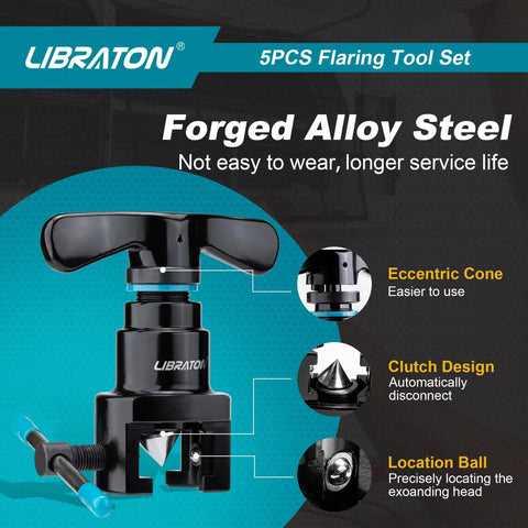 Hvac Flaring Tool Kit For Copper Pipes Metric And Saes Sizes 45 Degree Eccentric Cone Ac Repair Gear Smooth Operator Design Dang Tough Build Straight Fire Results For Mechanics And Handyman Crew