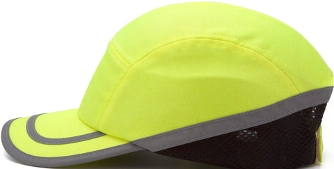 Two In One Baseball Bump Cap Lime With Soft Foam Cushion And Adjustable Hook And Loop Strap For Comfortable Fit, Ideal For Meter Readers, Food Processing, And Light Duty Work