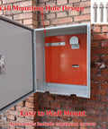 Heavy Duty Universal EV Charger Enclosure And Cover With Cable Holder, open box showing wall mounting holes and expansion screws.