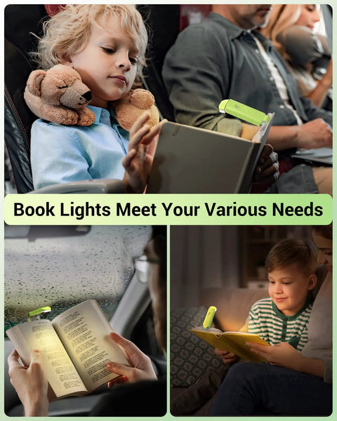 Go-To Clip On Book Light For Reading At Night With Amber And Warm White Glow Four Lighting Modes for kids and adults