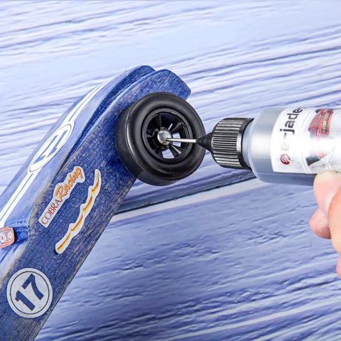 Graphite Powder Lubricant 0.5 Oz For Pinewood Derby Cars And Wheels Axles applied to wooden race car wheel
