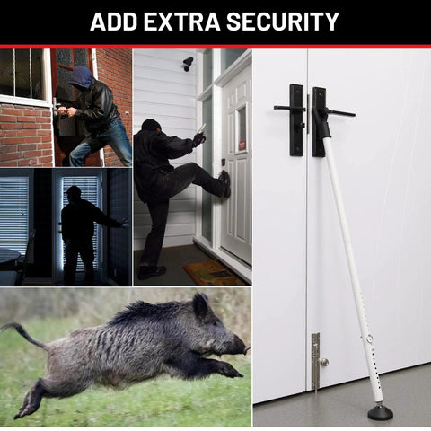 Heavy Duty Door Security Bar 18 To 51 Inch Adjustable Jammer For Hinged And Sliding Doors With Non Slip Base Built Tough