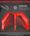 Industrial Grade 30 Piece Hex Key Allen Wrench Set For Auto Bike Furniture And Machinery Repairs in red folding case