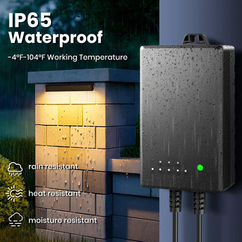 Dope LED Retaining Wall Lighting Kit With 12V Low Voltage Transformer showcasing IP65 waterproof and weather resistance.