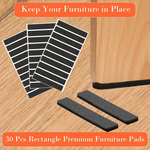 Non Slip Furniture Pads 30 Pack Brown Self Adhesive Rubber Floor Protectors for Hardwood Floors Keep Furniture From Sliding