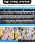 Close-up of Pro Grade 220V Multi Function Thresher For Sorghum And Grains Easy To Use Inlet Extended Body For Thorough Seed Separation Fast Cereal Seed Threshing Compatible With Corn Millet Wheat Sorghum 4KW 60Hz detailing high-density pendulum and efficiency indicators
