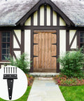 Rustproof Six Pack 6 Inch T Strap Heavy Duty Gate Hinges on barn door, includes 36 screws, ideal for wooden gates and fences