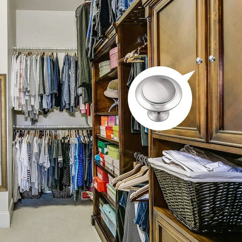 Round Ringed Cabinet Pulls 1.2 Inch Diameter Silver Finish 30 Pieces With Screws for wooden wardrobe in closet