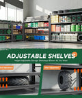 Heavy Duty Metal Garage Shelving Unit With 71.3 Inch Wide 24 Inch Deep 70 Inch Tall Industrial Black 4 Tier Adjustable Storage Racks, 5000 Lb Capacity For Shop And Warehouse