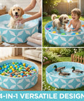 Heavy Duty Foldable Dog Pool For Large Dogs With 0.5mm PVC, Non Slip Bottom, Collapsible Kiddie Pool, Portable Backyard Pet Bath Tub