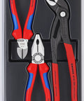 Cobra 3 Piece Pliers Set With Combination Pliers And Diagonal Cutters, Forged Steel Build, Non Slip Grips in packaging