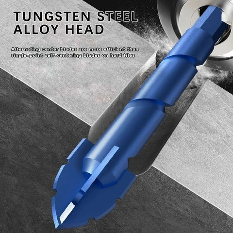8-pack serrated masonry drill bits, 1/4–9/16 in, blue tungsten-steel alloy head for concrete, tile, brick