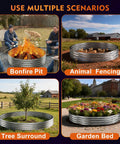 Heavy Duty Steel Outdoor Fire Pit Ring For Wood Burning 60 Inch Large Modern Metal Bonfire Pit with multiple uses