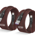 Two Pack 10 Ft iPhone Charger Cables Lightning USB Charging Wires Long For iPhone 14 13 12 11 Pro Max XR XS X 8 Plus 7 6 5 SE And iPad Air Mini Pad Pro MFi Certified Fast Charging No Tangle Durable Cord, braided black red