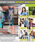 Calf Compression Sleeves For Men And Women Footless Support For Varicose Veins Nursing Running All Day Comfort Leg Sleeve For Shin Splints Pain Relief And Swelling Reduction Nude Size S M shown on legs with benefits for muscle support and circulation improvement