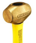 Brass Drilling Hammer 2 Lb Non Sparking Tool With 8 Inch Fiberglass Handle And Double Faced Head USA Made Non Marring