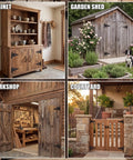 8 Pack 12 Inch Beefy Heavy Duty Wrought Iron Blind Shutter Hinges Kit on cabinet, shed, workshop, courtyard settings