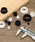 Set Of 5 Silicone Wire Grommets For 21mm Mounting Hole, 26mm Top Diameter, 3mm Thick, 16.5mm Inner Hole with caliper