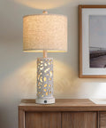 Dual Light Table Lamps With Touch Control, 3-Way Dimmable, Set Of 2, 24.75 Inch Tall, Ceramic Bedside Lamps With Linen Shade, lit glow