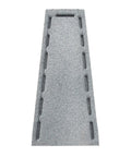 Heavy Duty Two Pack Premium Rubber Downspout Splash Blocks Built Damn Tough With A Slick Stone Texture For Top Shelf Yard Drainage And Clean Rainwater Management In Gray, 21 inch rubber splash block top view.
